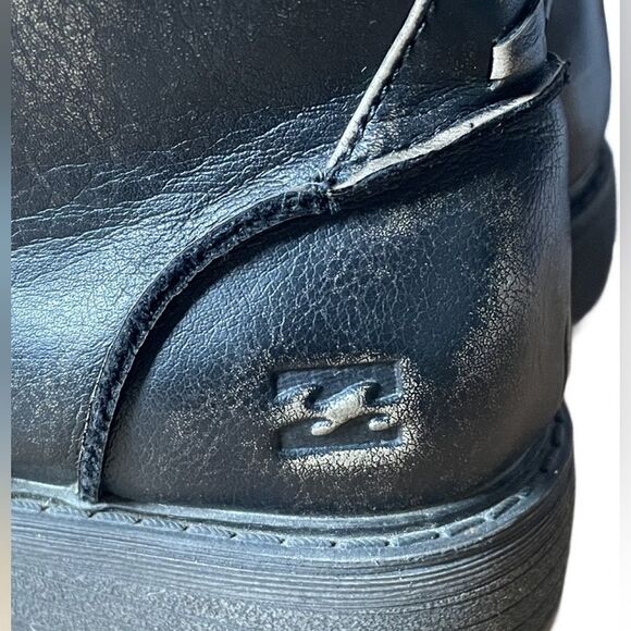 Billabong Willow Way Black Distressed Faux Leather Lace Up Ankle Boots Size: 6.5 - Picture 12 of 16